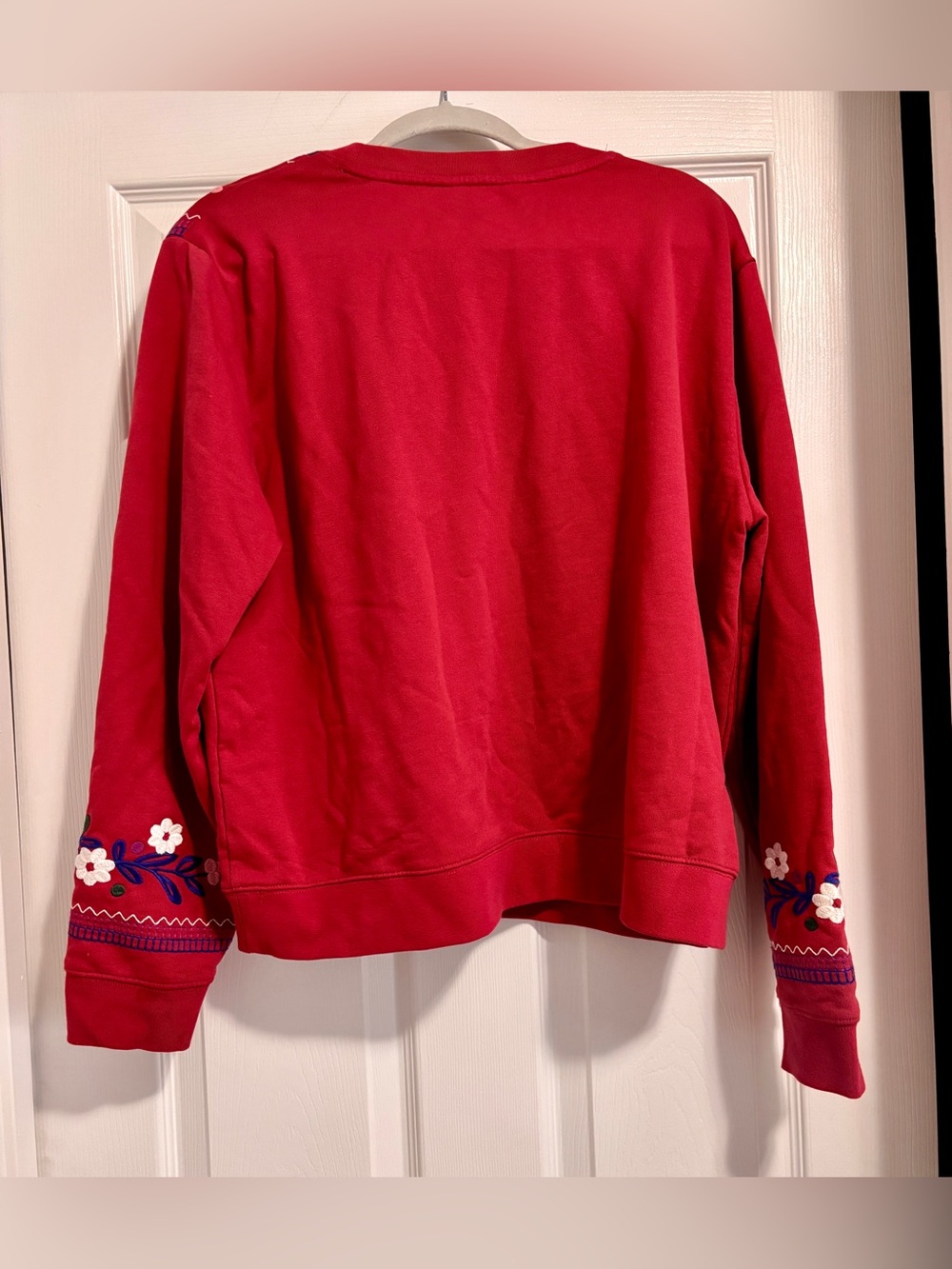 Boden Red Hannah Embroidered Sweatshirt- NWT Sz L - Picture 7 of 7
